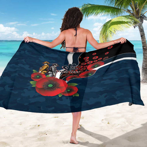 Carlton Blues ANZAC Personalised Sarong Lest We Forget Poppy Camo