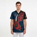 Carlton Blues ANZAC Personalised Scrub Top Lest We Forget Poppy Camo