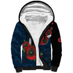 Carlton Blues ANZAC Personalised Sherpa Hoodie Lest We Forget Poppy Camo