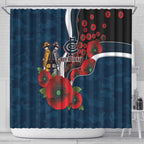 Carlton Blues ANZAC Personalised Shower Curtain Lest We Forget Poppy Camo