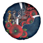 Carlton Blues ANZAC Personalised Spare Tire Cover Lest We Forget Poppy Camo