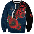 Carlton Blues ANZAC Personalised Sweatshirt Lest We Forget Poppy Camo