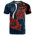 Carlton Blues ANZAC Personalised T Shirt Lest We Forget Poppy Camo