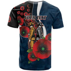 Carlton Blues ANZAC Personalised T Shirt Lest We Forget Poppy Camo