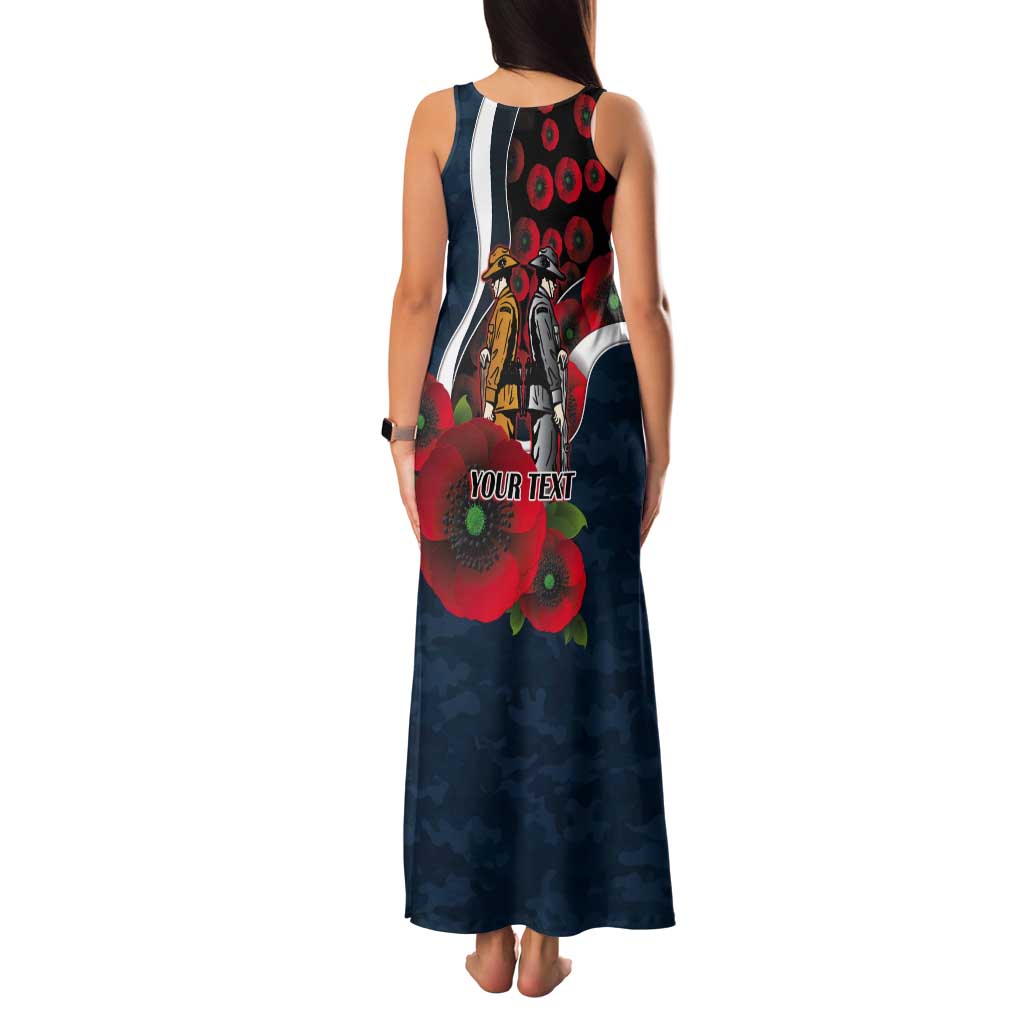Carlton Blues ANZAC Personalised Tank Maxi Dress Lest We Forget Poppy Camo