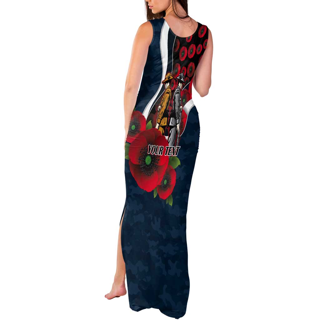 Carlton Blues ANZAC Personalised Tank Maxi Dress Lest We Forget Poppy Camo
