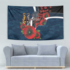 Carlton Blues ANZAC Personalised Tapestry Lest We Forget Poppy Camo