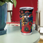 Carlton Blues ANZAC Personalised Tumbler Cup Lest We Forget Poppy Camo