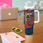 Carlton Blues ANZAC Personalised Tumbler With Handle Lest We Forget Poppy Camo