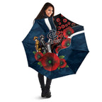 Carlton Blues ANZAC Personalised Umbrella Lest We Forget Poppy Camo