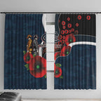 Carlton Blues ANZAC Personalised Window Curtain Lest We Forget Poppy Camo