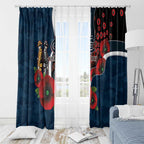 Carlton Blues ANZAC Personalised Window Curtain Lest We Forget Poppy Camo