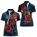 Carlton Blues ANZAC Personalised Women Polo Shirt Lest We Forget Poppy Camo