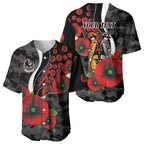 Collingwood Magpies ANZAC Personalised Baseball Jersey Lest We Forget Poppy Camo