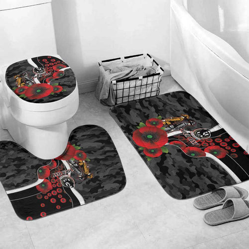 Collingwood Magpies ANZAC Personalised Bathroom Set Lest We Forget Poppy Camo