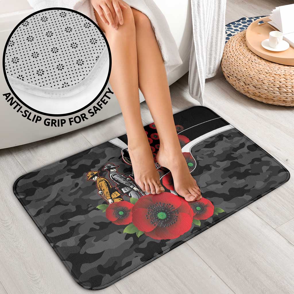 Collingwood Magpies ANZAC Personalised Bathroom Set Lest We Forget Poppy Camo