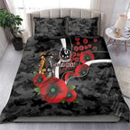 Collingwood Magpies ANZAC Personalised Bedding Set Lest We Forget Poppy Camo