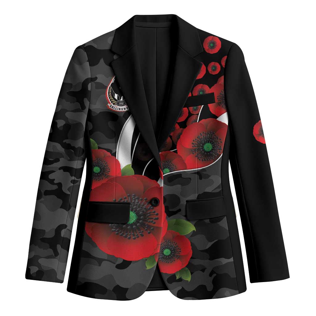 Collingwood Magpies ANZAC Personalised Blazer Lest We Forget Poppy Camo