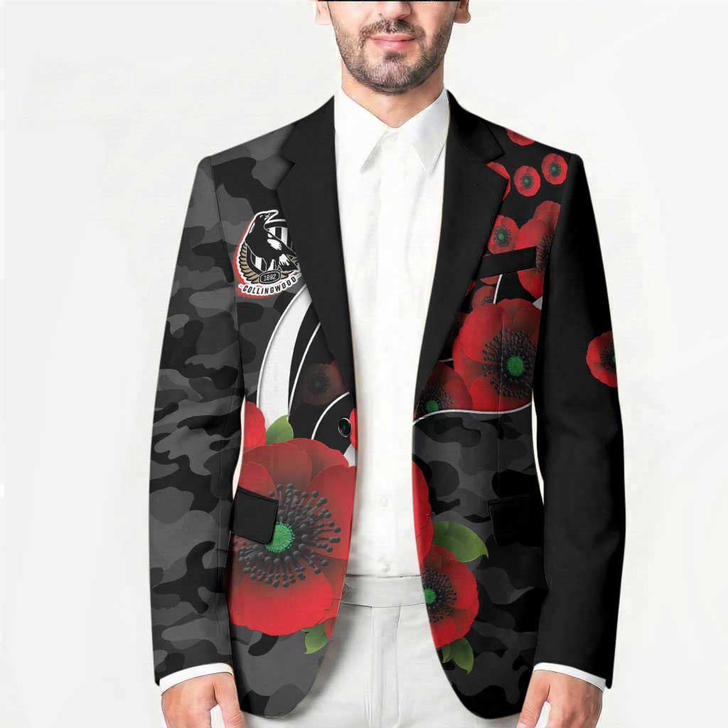 Collingwood Magpies ANZAC Personalised Blazer Lest We Forget Poppy Camo
