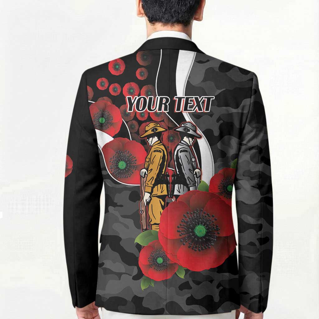 Collingwood Magpies ANZAC Personalised Blazer Lest We Forget Poppy Camo