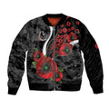 Collingwood Magpies ANZAC Personalised Bomber Jacket Lest We Forget Poppy Camo