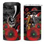 Collingwood Magpies ANZAC Personalised 4 in 1 Can Cooler Tumbler Lest We Forget Poppy Camo
