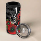 Collingwood Magpies ANZAC Personalised 4 in 1 Can Cooler Tumbler Lest We Forget Poppy Camo