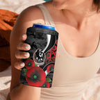 Collingwood Magpies ANZAC Personalised 4 in 1 Can Cooler Tumbler Lest We Forget Poppy Camo