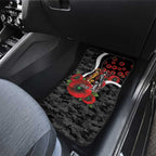 Collingwood Magpies ANZAC Personalised Car Mats Lest We Forget Poppy Camo