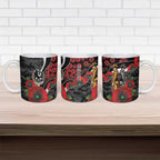 Collingwood Magpies ANZAC Personalised Ceramic Mug Lest We Forget Poppy Camo