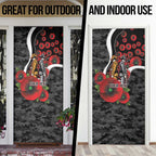 Collingwood Magpies ANZAC Personalised Door Cover Lest We Forget Poppy Camo
