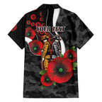 Collingwood Magpies ANZAC Personalised Family Matching Mermaid Dress and Hawaiian Shirt Lest We Forget Poppy Camo