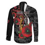 Collingwood Magpies ANZAC Personalised Family Matching Tank Maxi Dress and Hawaiian Shirt Lest We Forget Poppy Camo