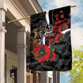 Collingwood Magpies ANZAC Personalised Garden Flag Lest We Forget Poppy Camo
