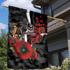 Collingwood Magpies ANZAC Personalised Garden Flag Lest We Forget Poppy Camo