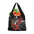 Collingwood Magpies ANZAC Personalised Grocery Bag Lest We Forget Poppy Camo