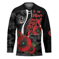 Collingwood Magpies ANZAC Personalised Hockey Jersey Lest We Forget Poppy Camo