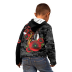 Collingwood Magpies ANZAC Personalised Kid Hoodie Lest We Forget Poppy Camo
