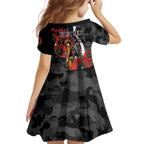 Collingwood Magpies ANZAC Personalised Kid Short Sleeve Dress Lest We Forget Poppy Camo