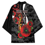 Collingwood Magpies ANZAC Personalised Kimono Lest We Forget Poppy Camo
