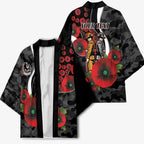 Collingwood Magpies ANZAC Personalised Kimono Lest We Forget Poppy Camo