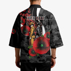 Collingwood Magpies ANZAC Personalised Kimono Lest We Forget Poppy Camo