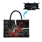 Collingwood Magpies ANZAC Personalised Leather Bag Lest We Forget Poppy Camo
