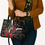 Collingwood Magpies ANZAC Personalised Leather Bag Lest We Forget Poppy Camo