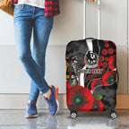 Collingwood Magpies ANZAC Personalised Luggage Cover Lest We Forget Poppy Camo