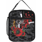 Collingwood Magpies ANZAC Personalised Lunch Bag Lest We Forget Poppy Camo