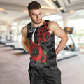 Collingwood Magpies ANZAC Personalised Men Tank Top Lest We Forget Poppy Camo