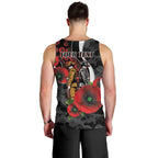 Collingwood Magpies ANZAC Personalised Men Tank Top Lest We Forget Poppy Camo