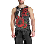 Collingwood Magpies ANZAC Personalised Men Tank Top Lest We Forget Poppy Camo