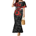 Collingwood Magpies ANZAC Personalised Mermaid Dress Lest We Forget Poppy Camo